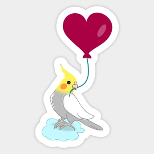 birb love valentine's Sticker